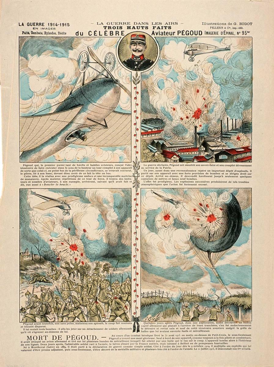 - LA GUERRE DANS LES AIRS - / TROIS HAUTS FAITS / du CELEBRE Aviateur PEGOUD (titre inscrit)