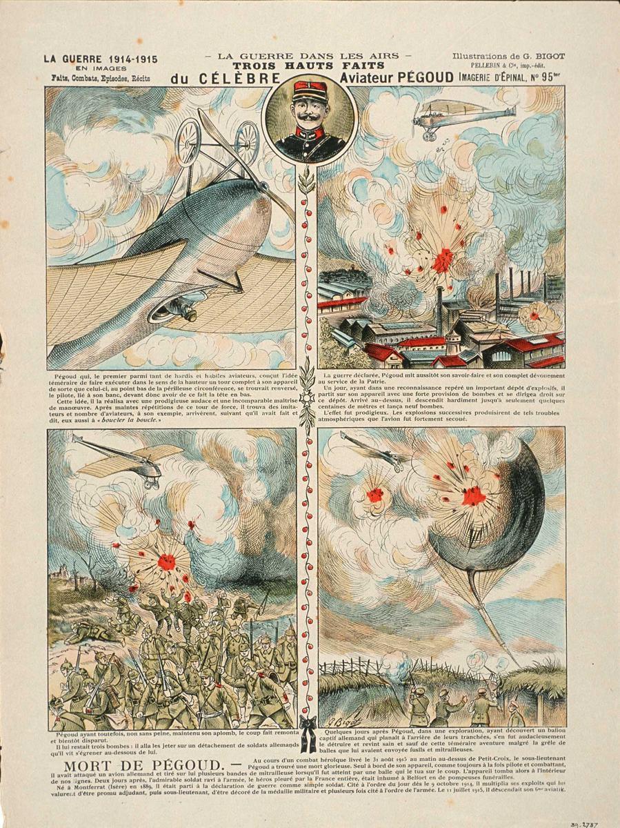 - LA GUERRE DANS LES AIRS - / TROIS HAUTS FAITS / du CELEBRE Aviateur PEGOUD (titre inscrit)