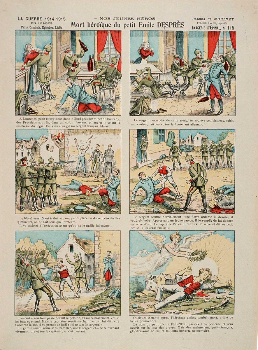 - NOS JEUNES HÉROS - / Mort héroïque du petit Emile DESPRÈS (titre inscrit)