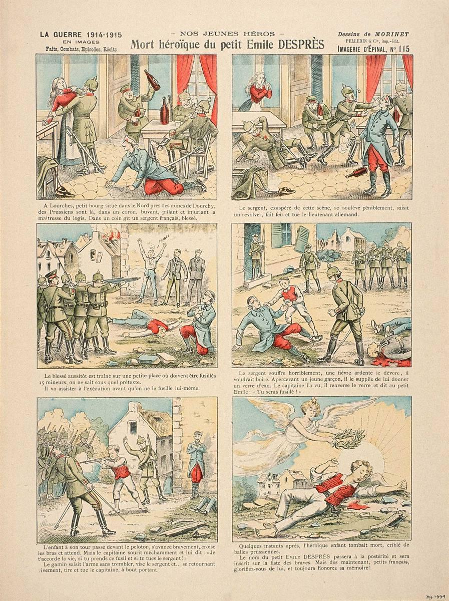 - NOS JEUNES HÉROS - / Mort héroïque du petit Emile DESPRÈS (titre inscrit)