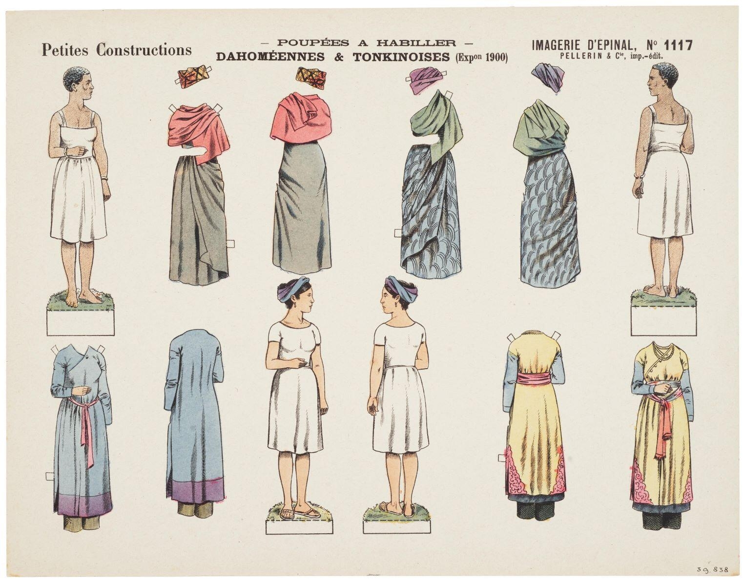 - POUPÉES A HABILLER - / DAHOMÉENNES & TONKINOISES (Expon 1900) (titre inscrit)