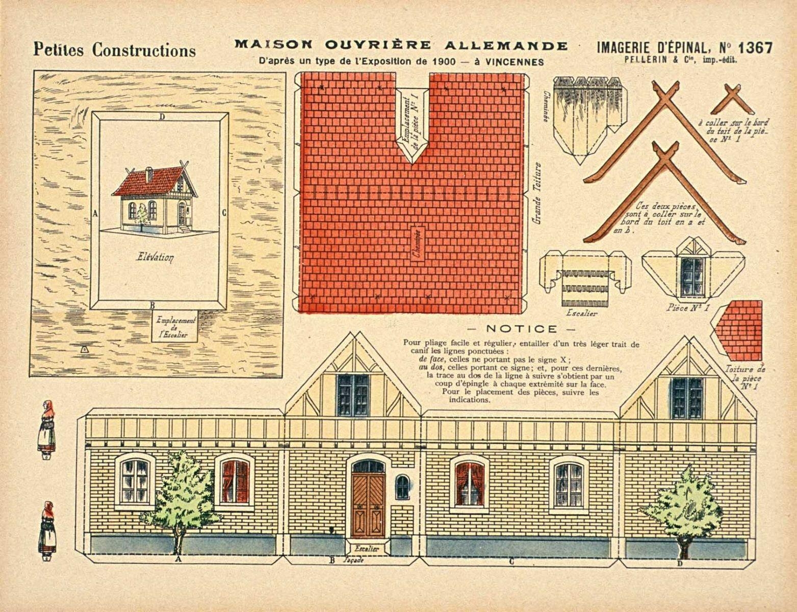 MAISON OUVRIERE ALLEMANDE / Daprès un type de l'Exposition de 1900 - à VINCENNES (titre inscrit)