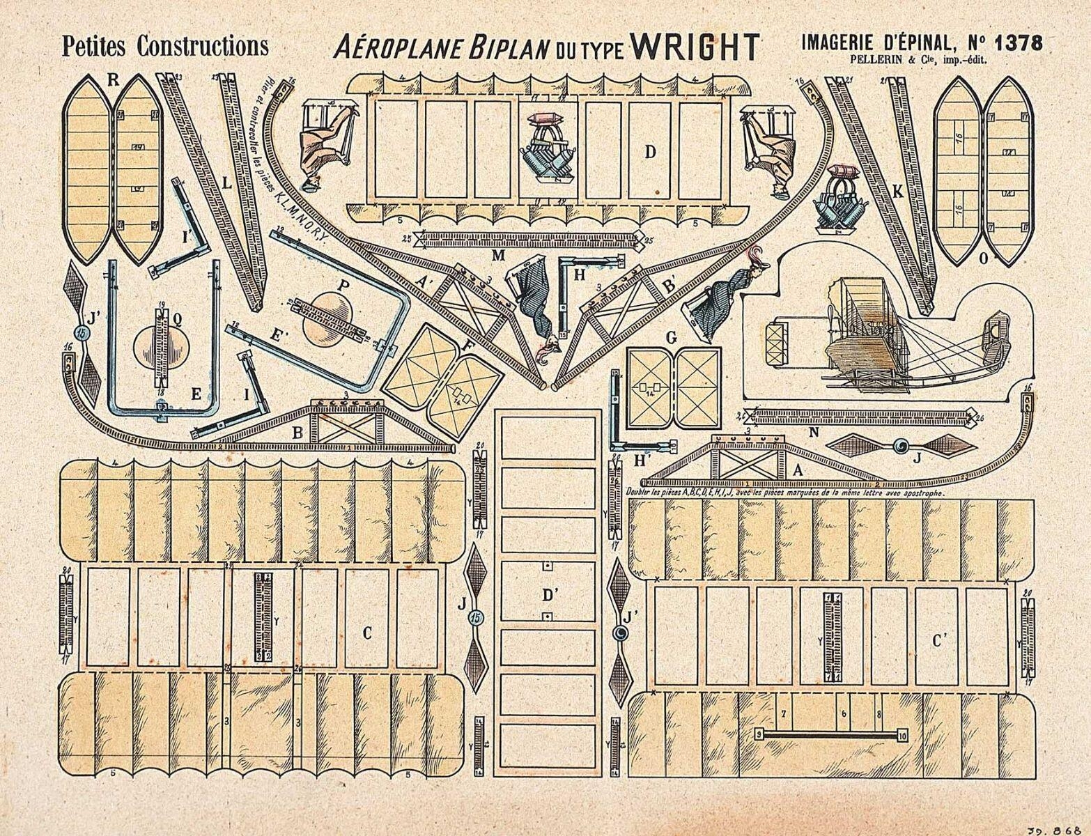 AEROPLANE BIPLAN DU TYPE WRIGHT (titre inscrit)