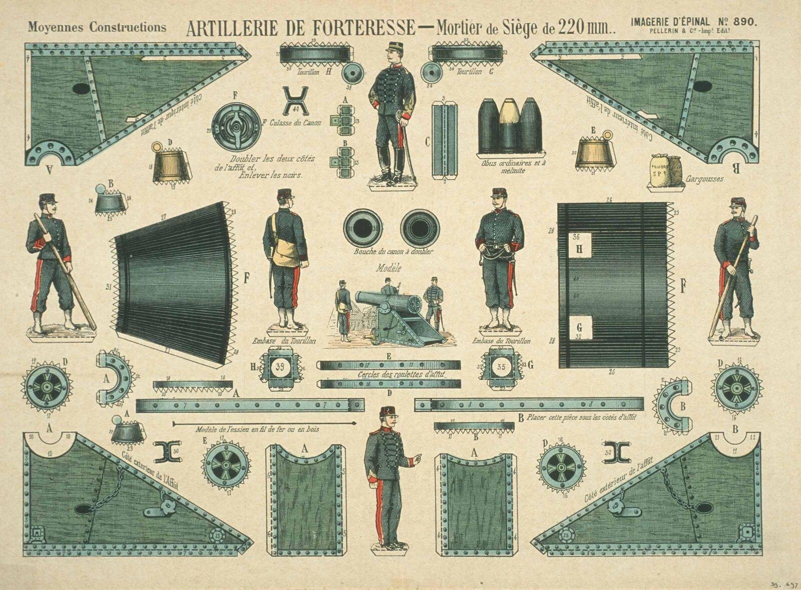 ARTILLERIE DE FORTERESSE - Mortier de Siège de 220 mm. (titre inscrit)