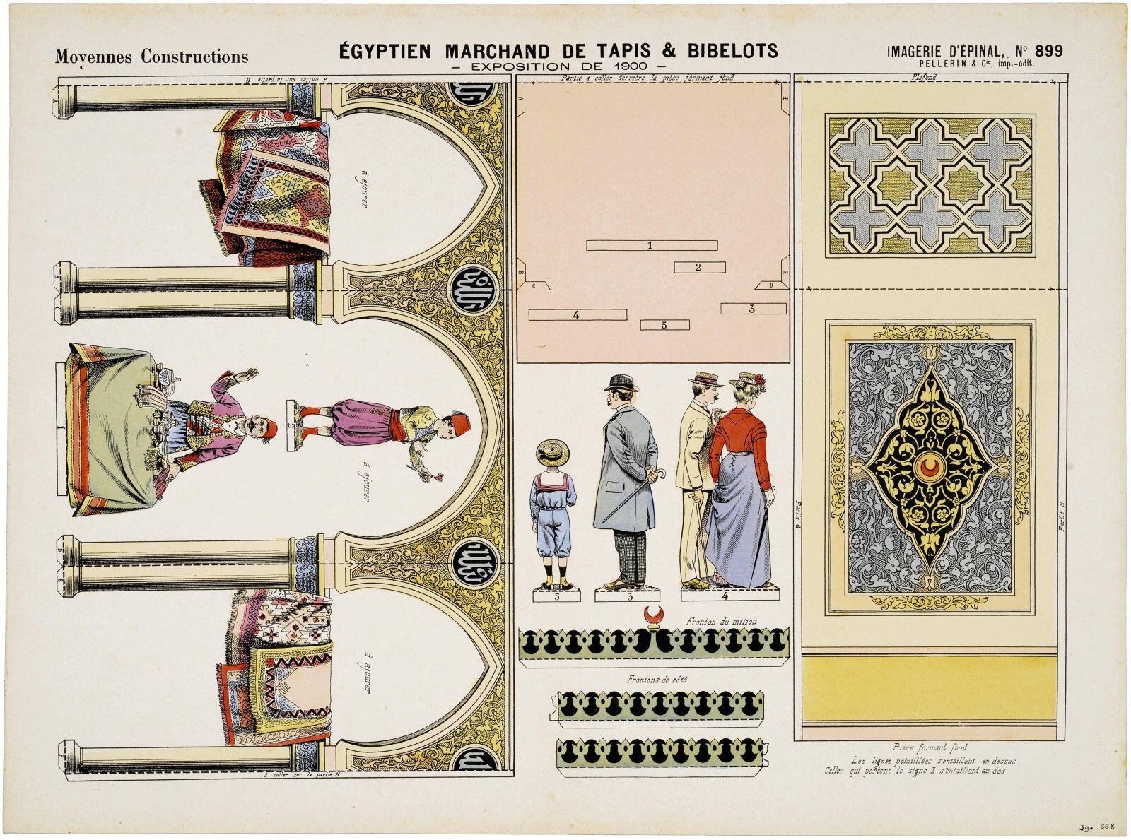 ÉGYPTIEN MARCHAND DE TAPIS & BIBELOTS / - EXPOSITION DE 1900 -. (titre inscrit)
