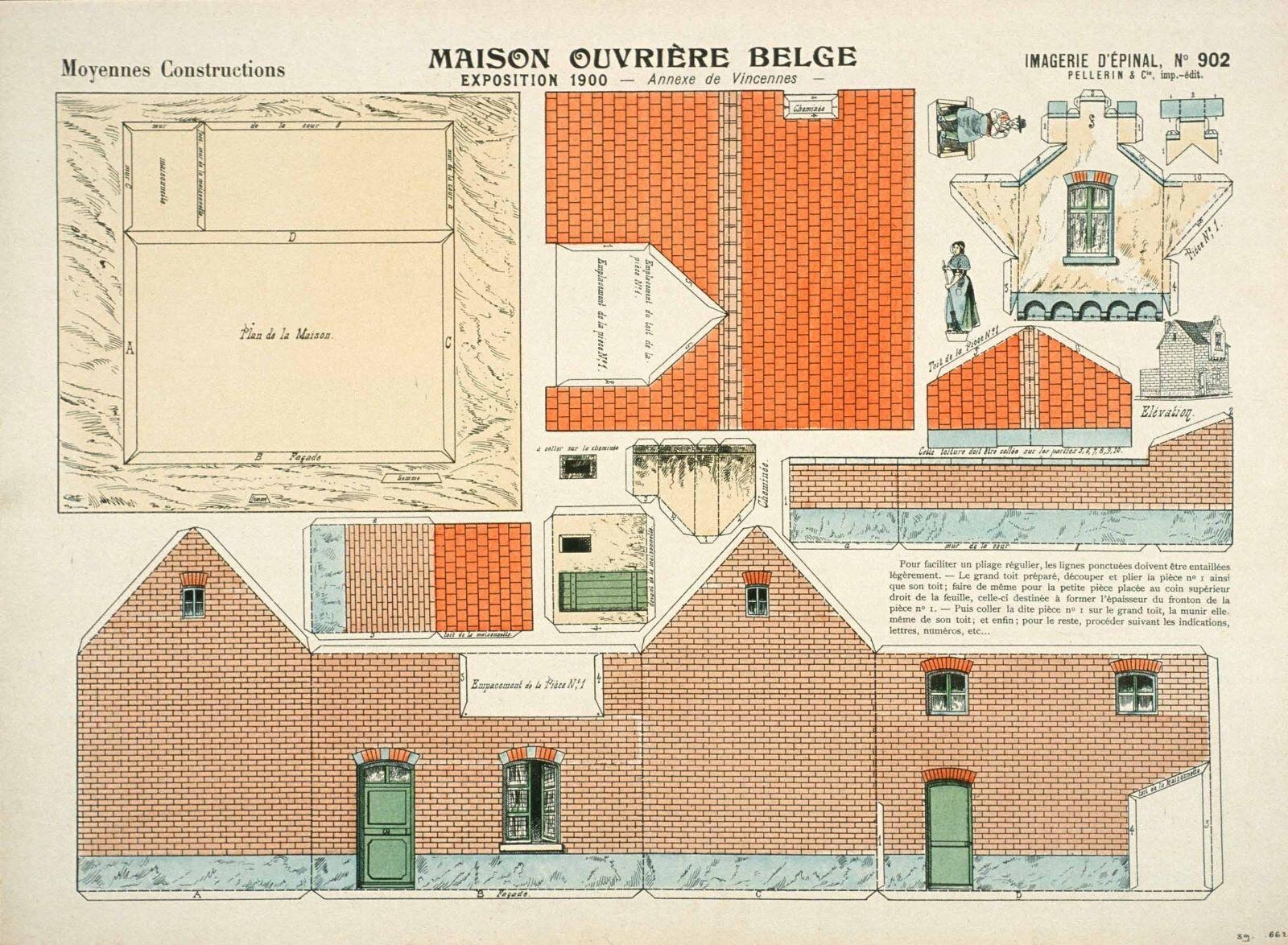 MAISON OUVRIÈRE BELGE / EXPOSITION DE 1900 - Annexe de Vincennes -. (titre inscrit)