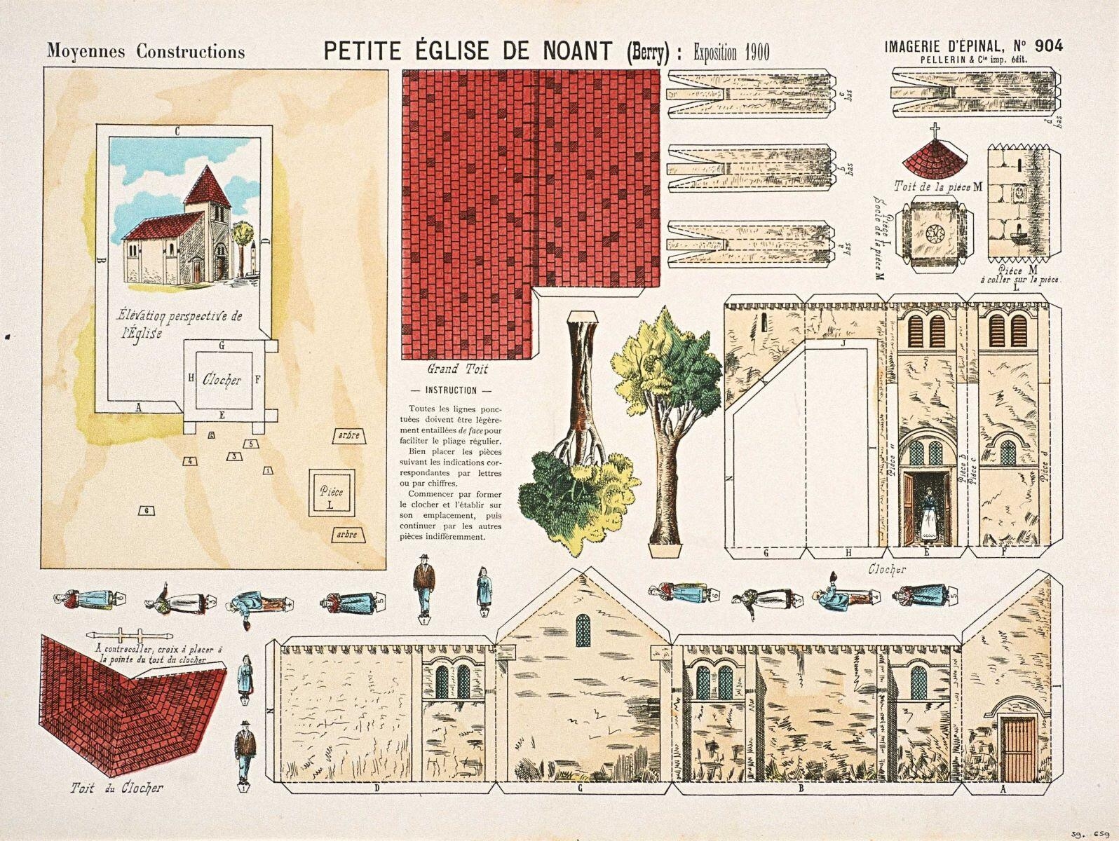 PETITE EGLISE DE NOANT (Berry) : Exposition 1900 (titre inscrit)