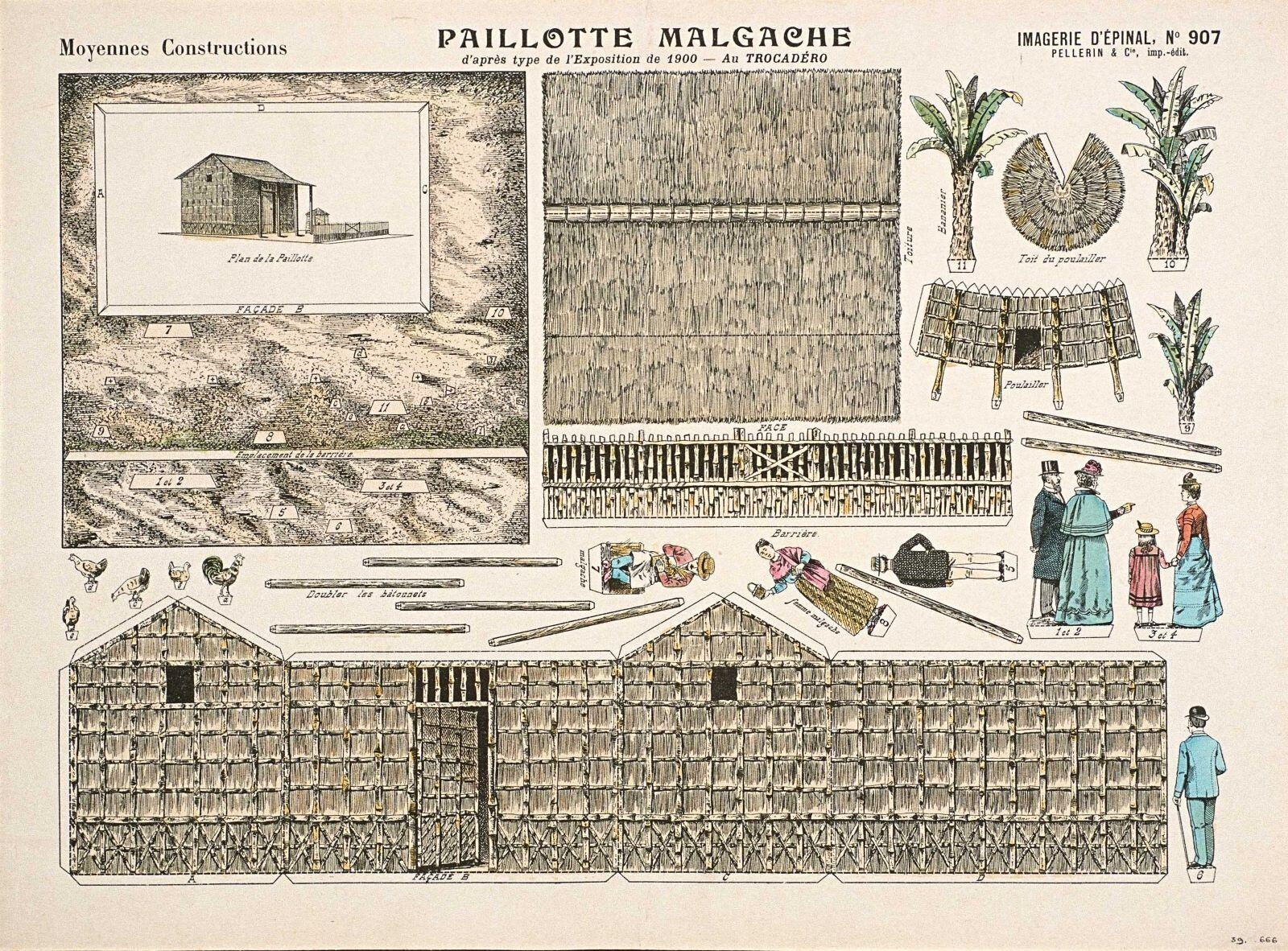 PAILLOTTE MALGACHE / d'après type de l'Exposition de 1900 - Au TROCADERO (titre inscrit)