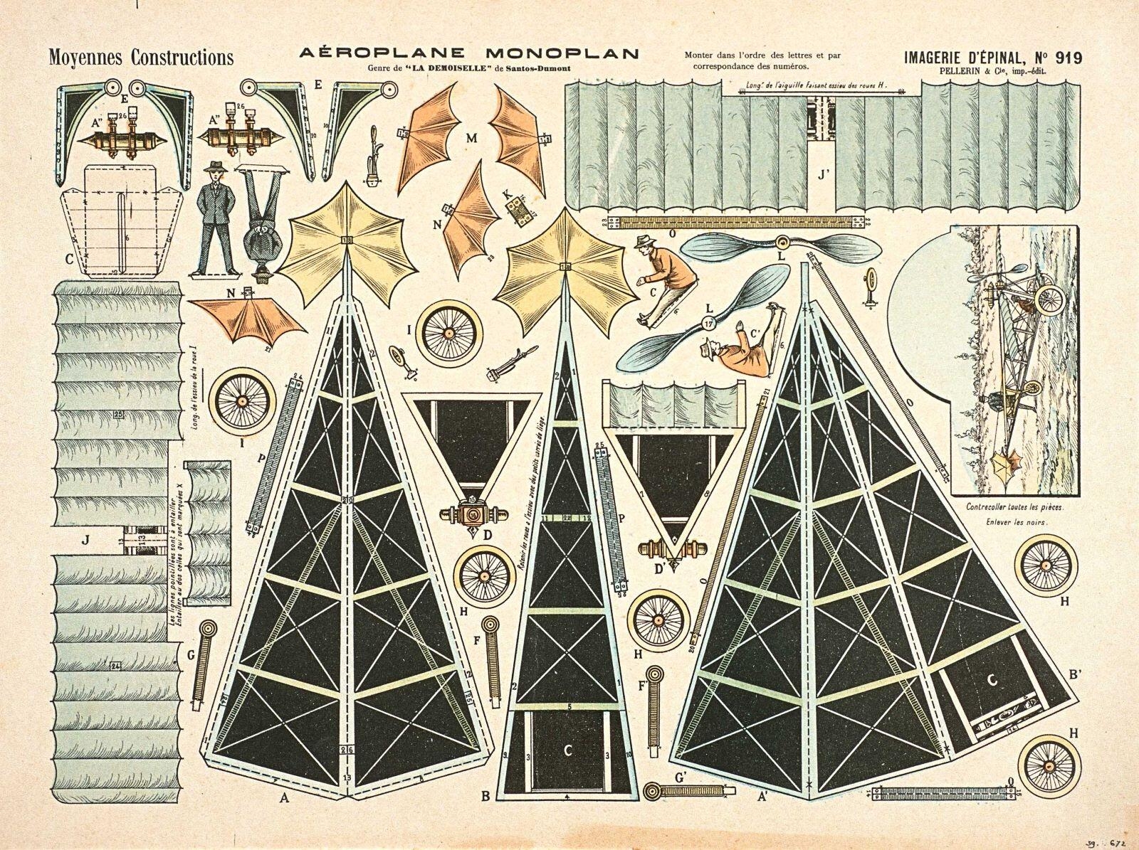 AEROPLANE MONOPLAN / Genre de "LA DEMOISELLE" de Santos-Dumont. (titre inscrit)