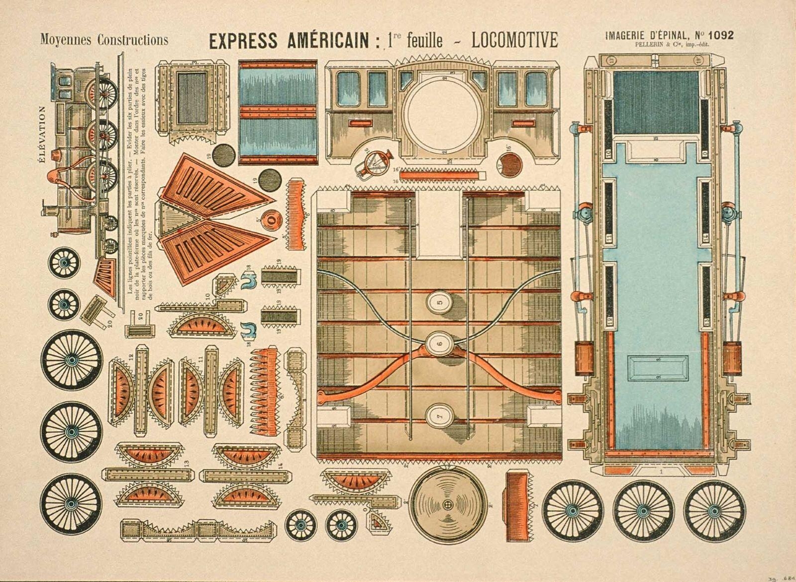 TRAIN DE PARIS / EXPRESS AMÉRICAIN : 1re feuille - LOCOMOTIVE (titre inscrit)
