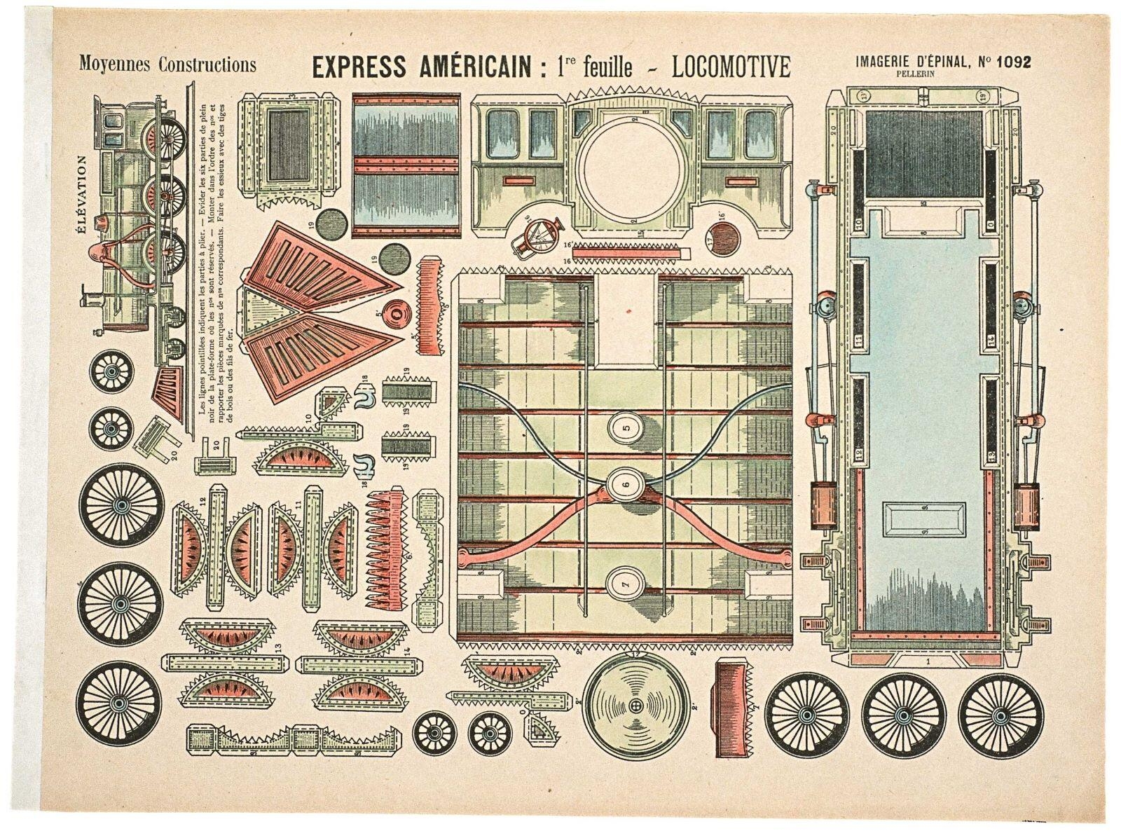 TRAIN DE PARIS / EXPRESS AMÉRICAIN : 1re feuille - LOCOMOTIVE (titre inscrit)