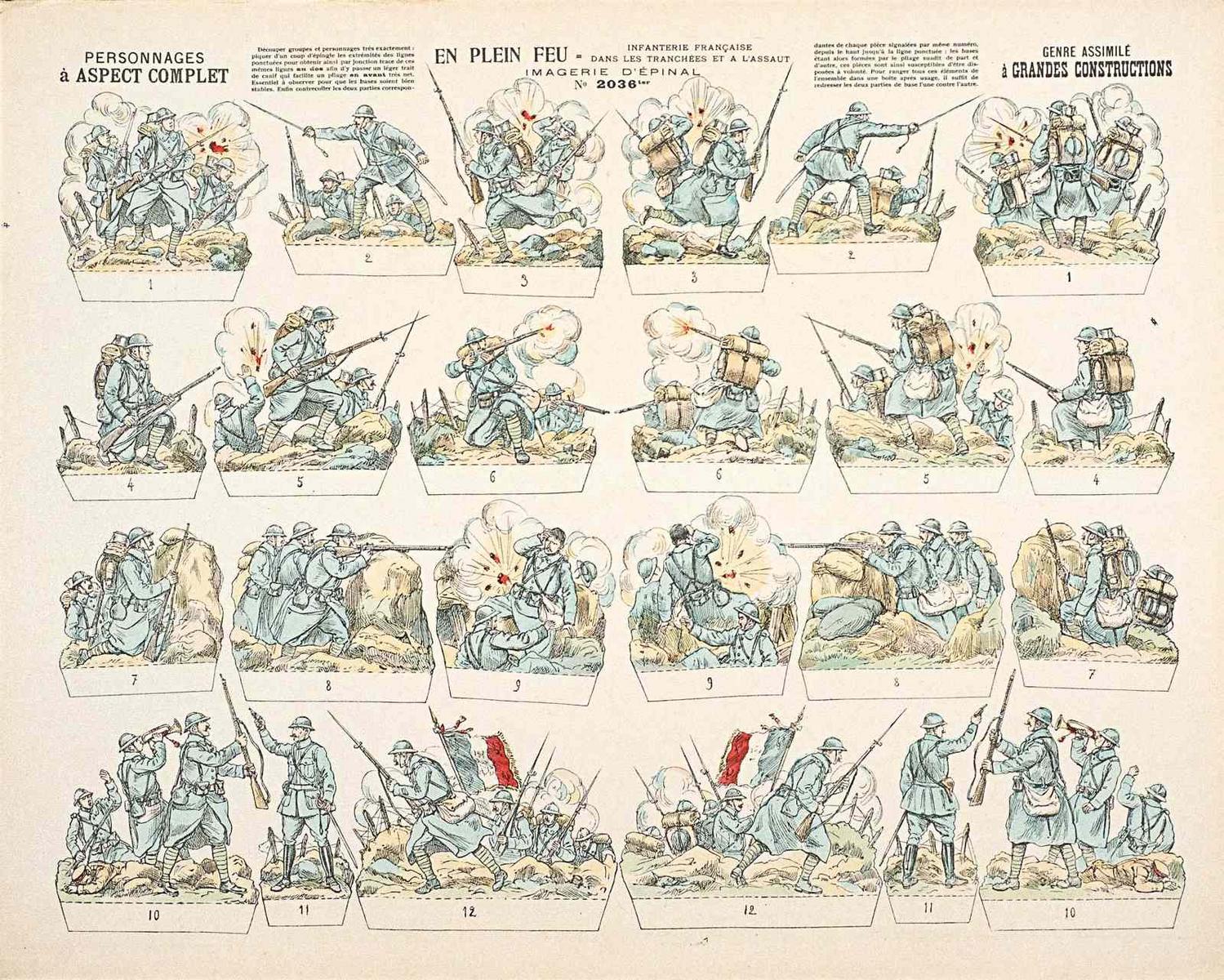 EN PLEIN FEU = INFANTERIE FRANÇAISE / DANS LES TRANCHÉES ET A L'ASSAUT (titre inscrit)