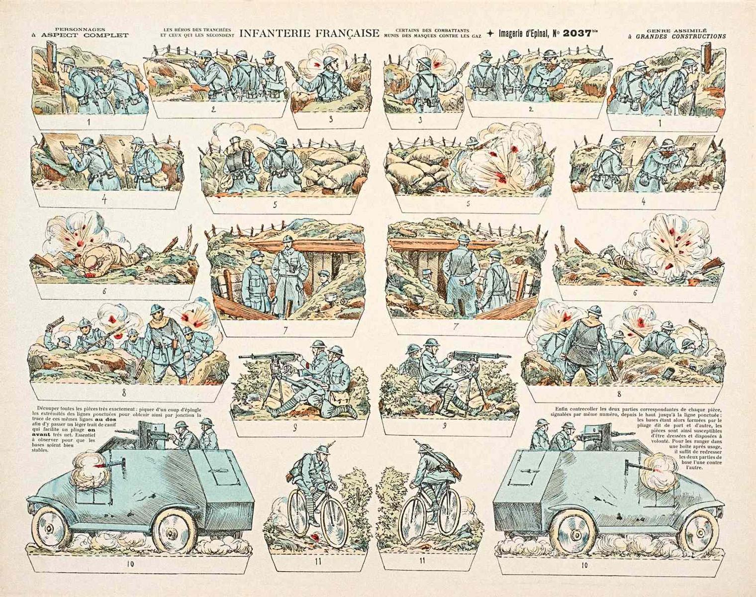 INFANTERIE FRANÇAISE / LES HÉROS DES TRANCHÉES / ET CEUX QUI LES SECONDENT (titre inscrit)