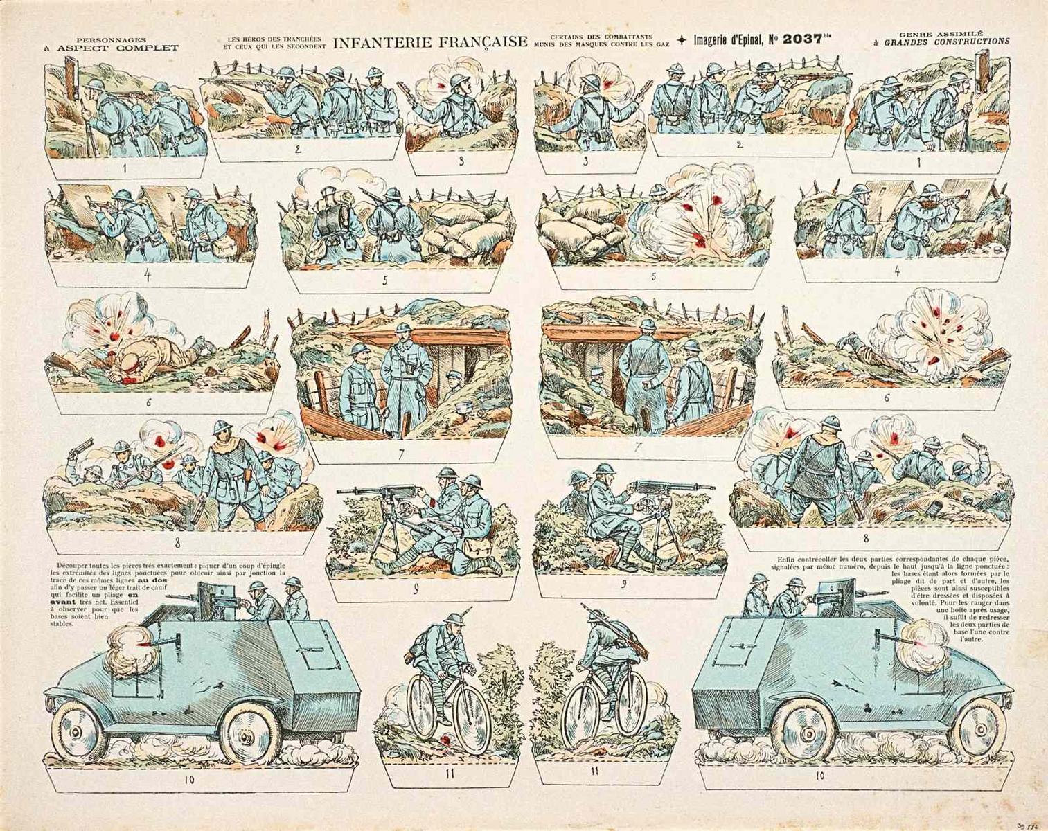 INFANTERIE FRANÇAISE / LES HÉROS DES TRANCHÉES / ET CEUX QUI LES SECONDENT (titre inscrit)