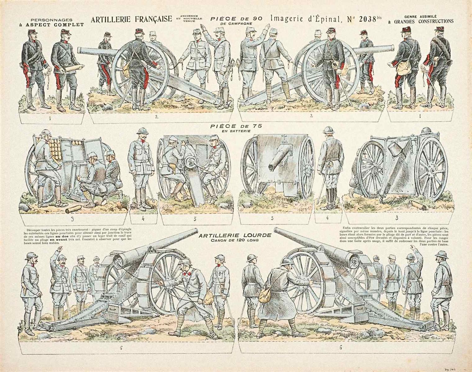 ARTILLERIE FRANÇAISE / ANCIENNE / ET NOUVELLE / TENUE (titre inscrit)