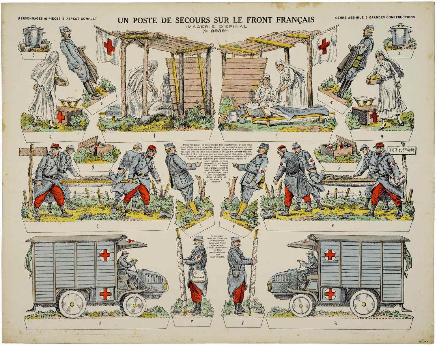 UN POSTE DE SECOURS SUR LE FRONT FRANÇAIS (titre inscrit)