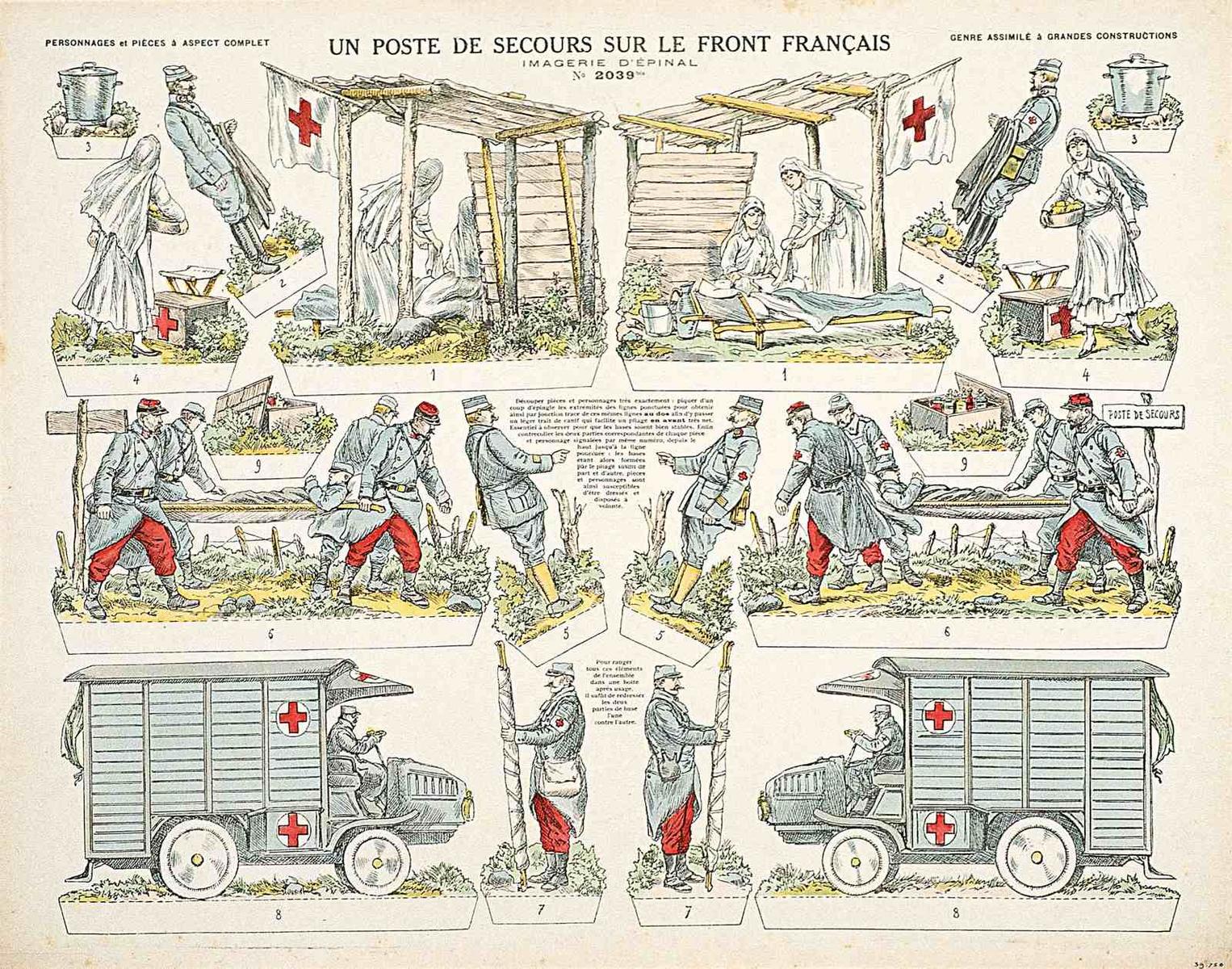 UN POSTE DE SECOURS SUR LE FRONT FRANÇAIS (titre inscrit)