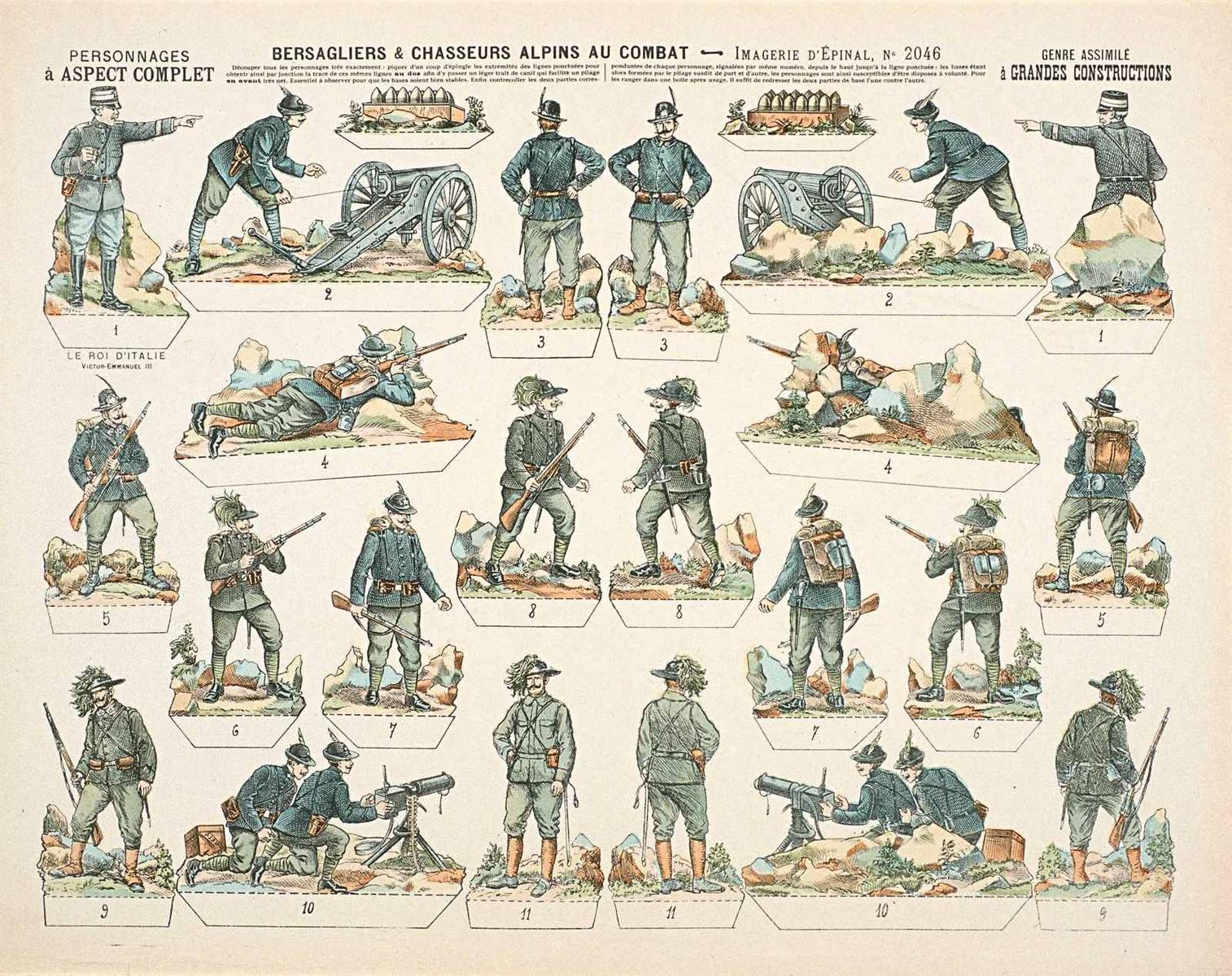 BERSAGLIERS & CHASSEURS ALPINS AU COMBAT (titre inscrit)