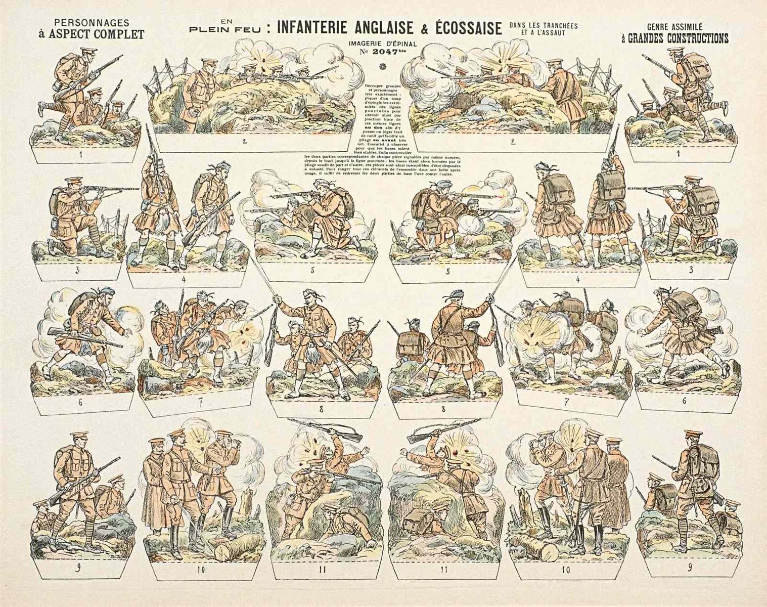 EN / PLEIN FEU : INFANTERIE ANGLAISE & ÉCOSSAISE / DANS LES TRANCHÉES / ET A L'ASSAUT (titre inscrit)