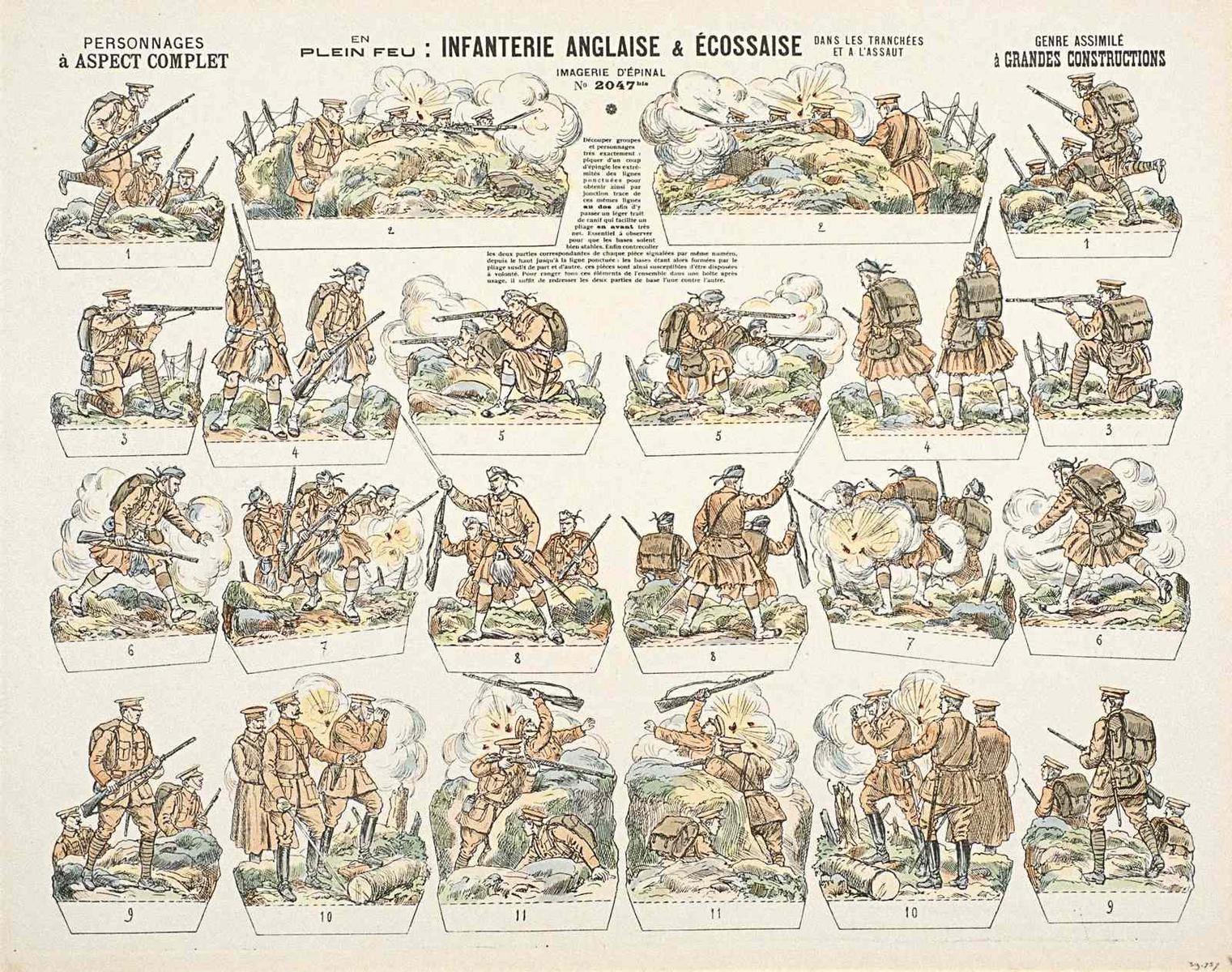 EN / PLEIN FEU : INFANTERIE ANGLAISE & ÉCOSSAISE / DANS LES TRANCHÉES / ET A L'ASSAUT (titre inscrit)