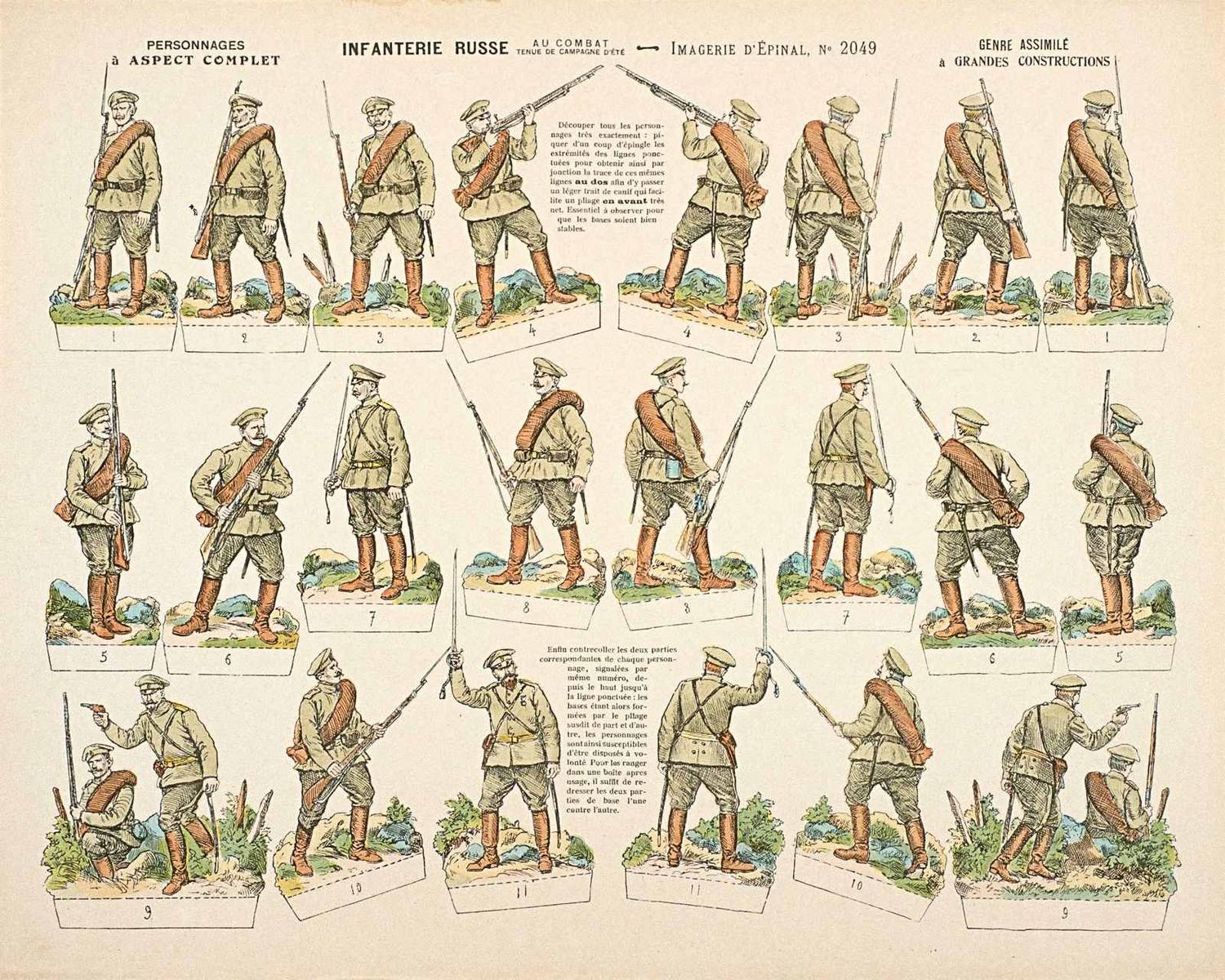 INFANTERIE RUSSE / AU COMBAT / TENUE DE CAMPAGNE D'ÉTÉ (titre inscrit)