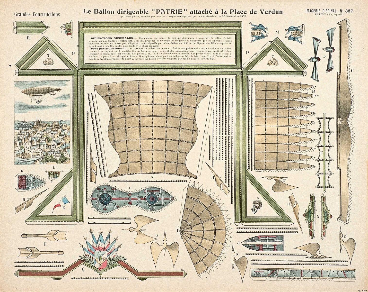 Le Ballon dirigeable "PATRIE" attaché à la Place de Verdun (titre inscrit)