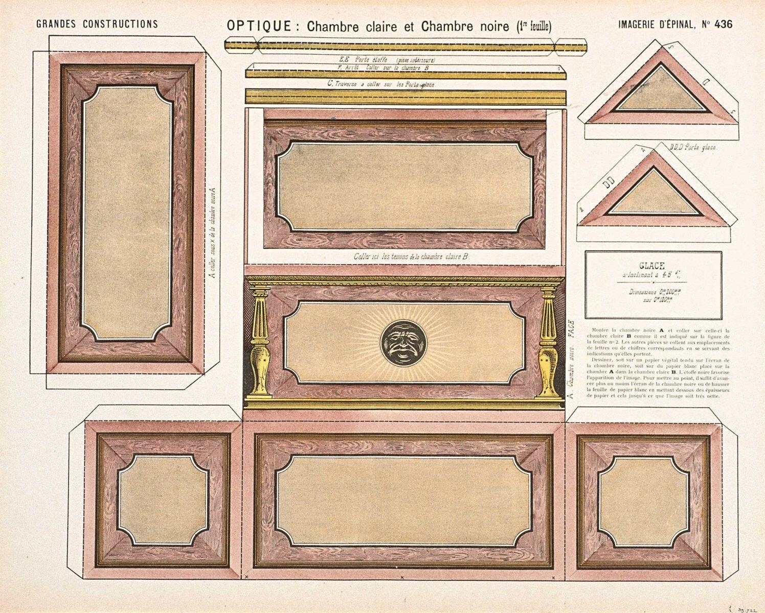 OPTIQUE : Chambre claire et Chambre noire (1re feuille) (titre inscrit)