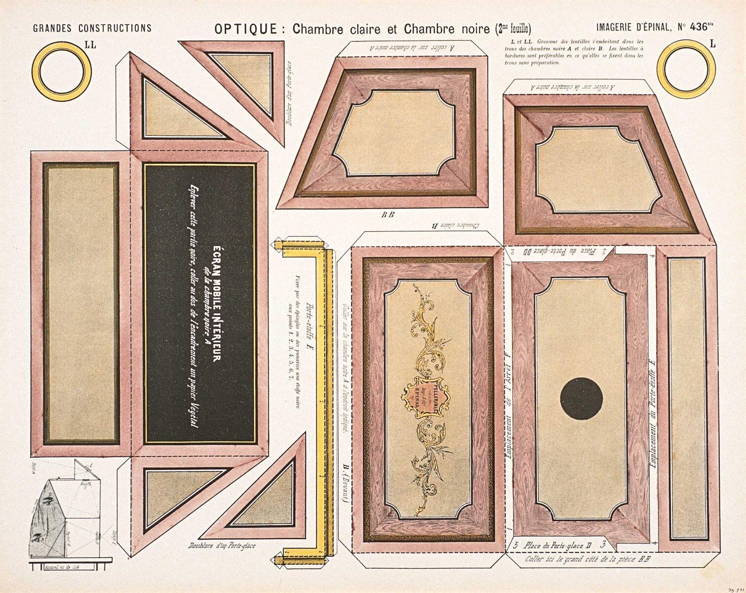 OPTIQUE : Chambre claire et Chambre noire (2e feuille) (titre inscrit)