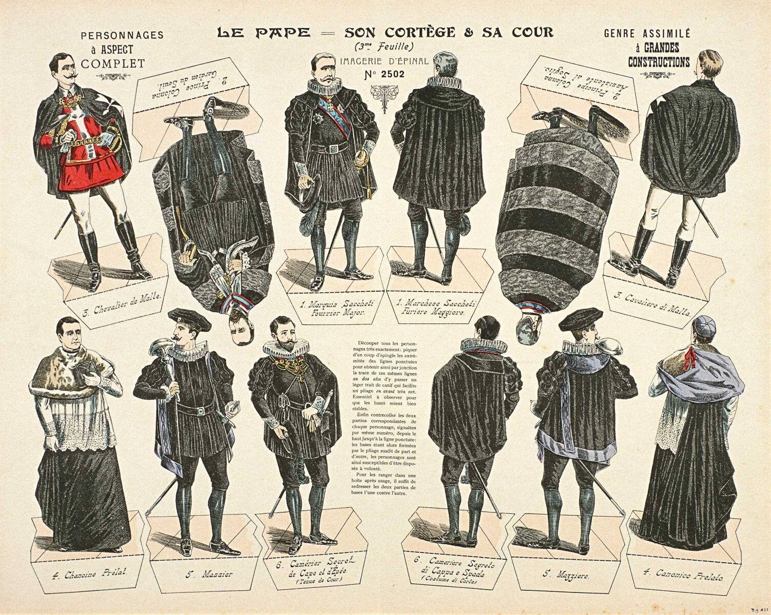 LE PAPE = SON CORTEGE & SA COUR (3me Feuille) (titre inscrit)