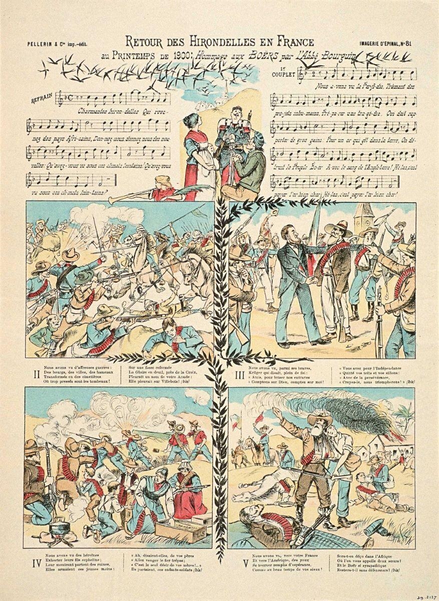 RETOUR DES HIRONDELLES EN FRANCE / au PRINTEMPS DE 1900 : Hommage aux BOERS par l'Abbé Bourguin (titre inscrit)