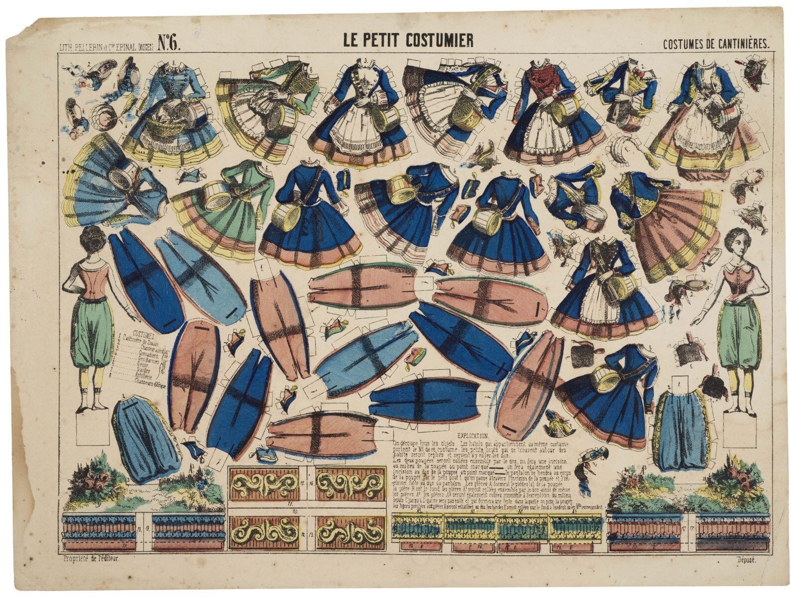 LE PETIT COSTUMIER COSTUMES DE CANTINIÈRES. N°.6. (titre inscrit)
