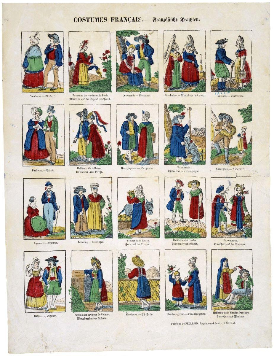 COSTUMES FRANCAIS. (titre inscrit fr., all.)
