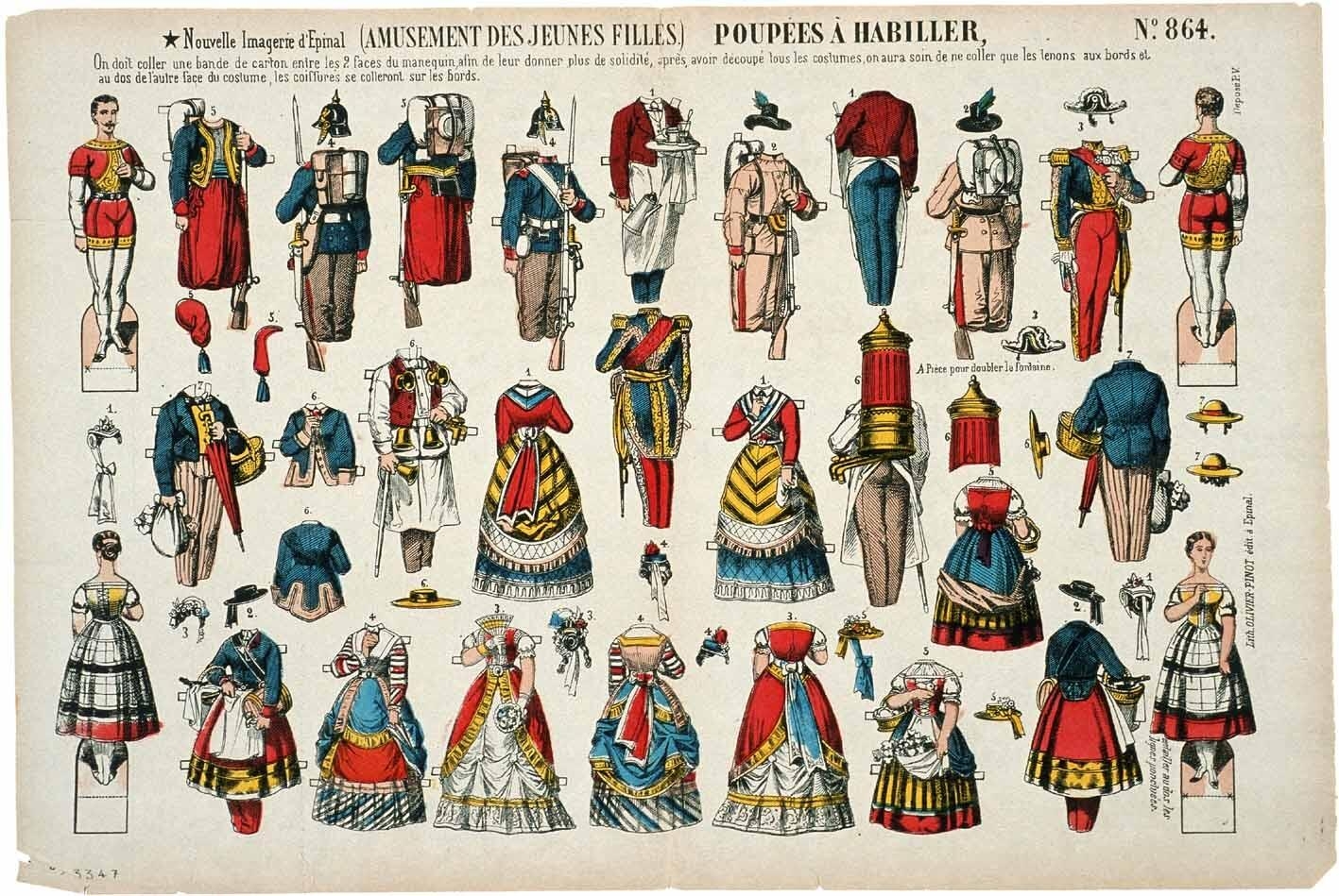 (AMUSEMENT DES JEUNES FILLES.) POUPEES A HABILLER, N°.864. (titre inscrit)