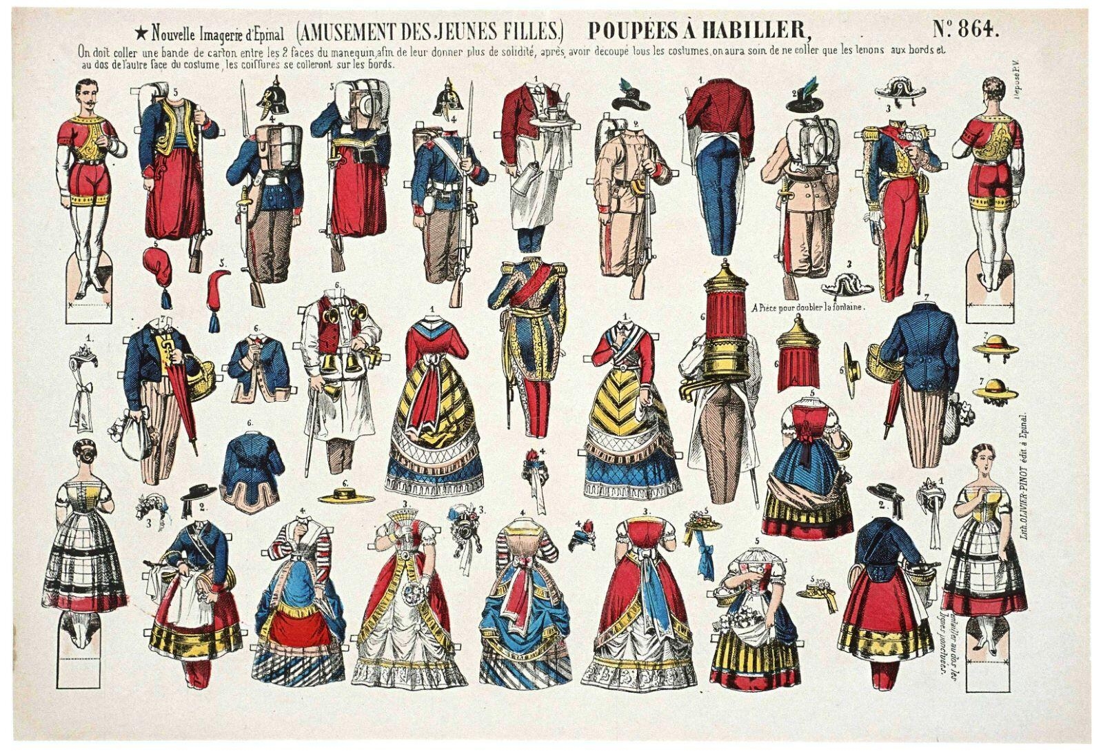 (AMUSEMENT DES JEUNES FILLES.) POUPÉES A HABILLER, N°.864. (titre inscrit)