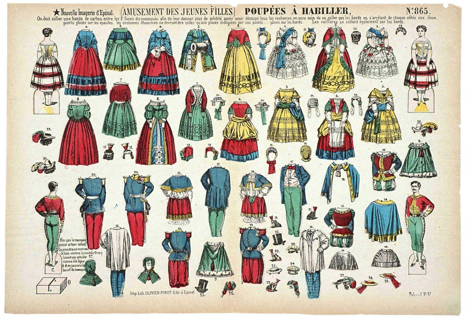 (AMUSEMENT DES JEUNES FILLES.) POUPEES A HABILLER, N°.865. (titre inscrit)