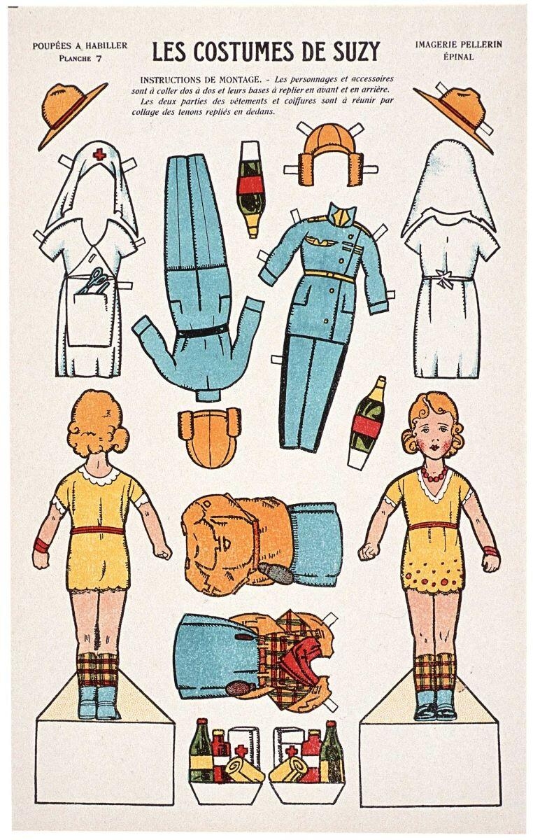 POUPÉES A HABILLER / PLANCHE 7 / LES COSTUMES DE SUZY (titre inscrit)