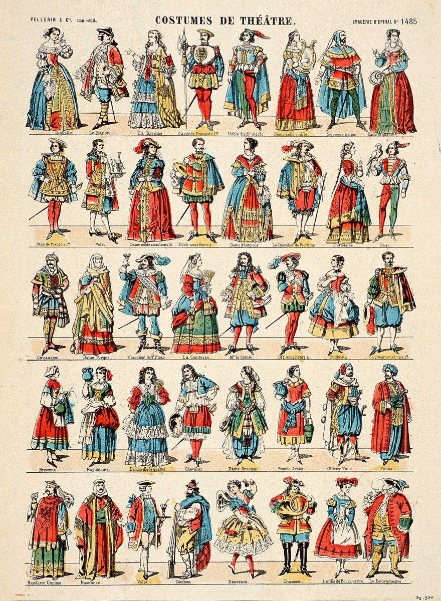 COSTUMES DE THEATRE. (titre inscrit)