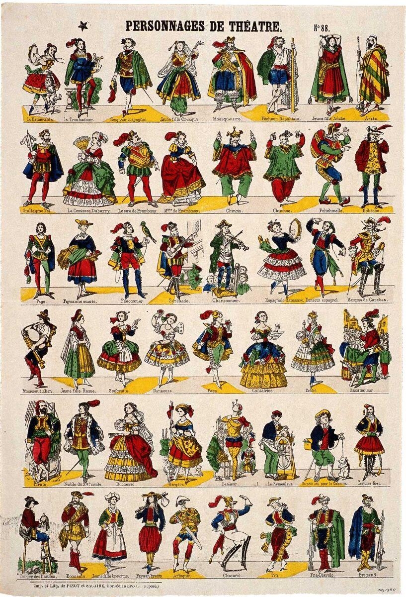 PERSONNAGES DE THEATRE. N°.88. (titre inscrit)