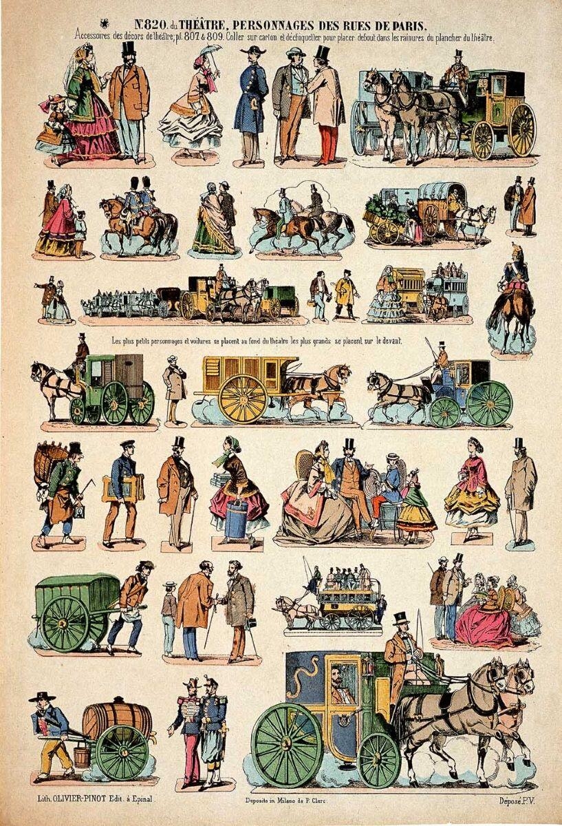 N°.820. du THÉATRE, PERSONNAGES DES RUES DE PARIS (accessoires de théâtre) (titre inscrit)