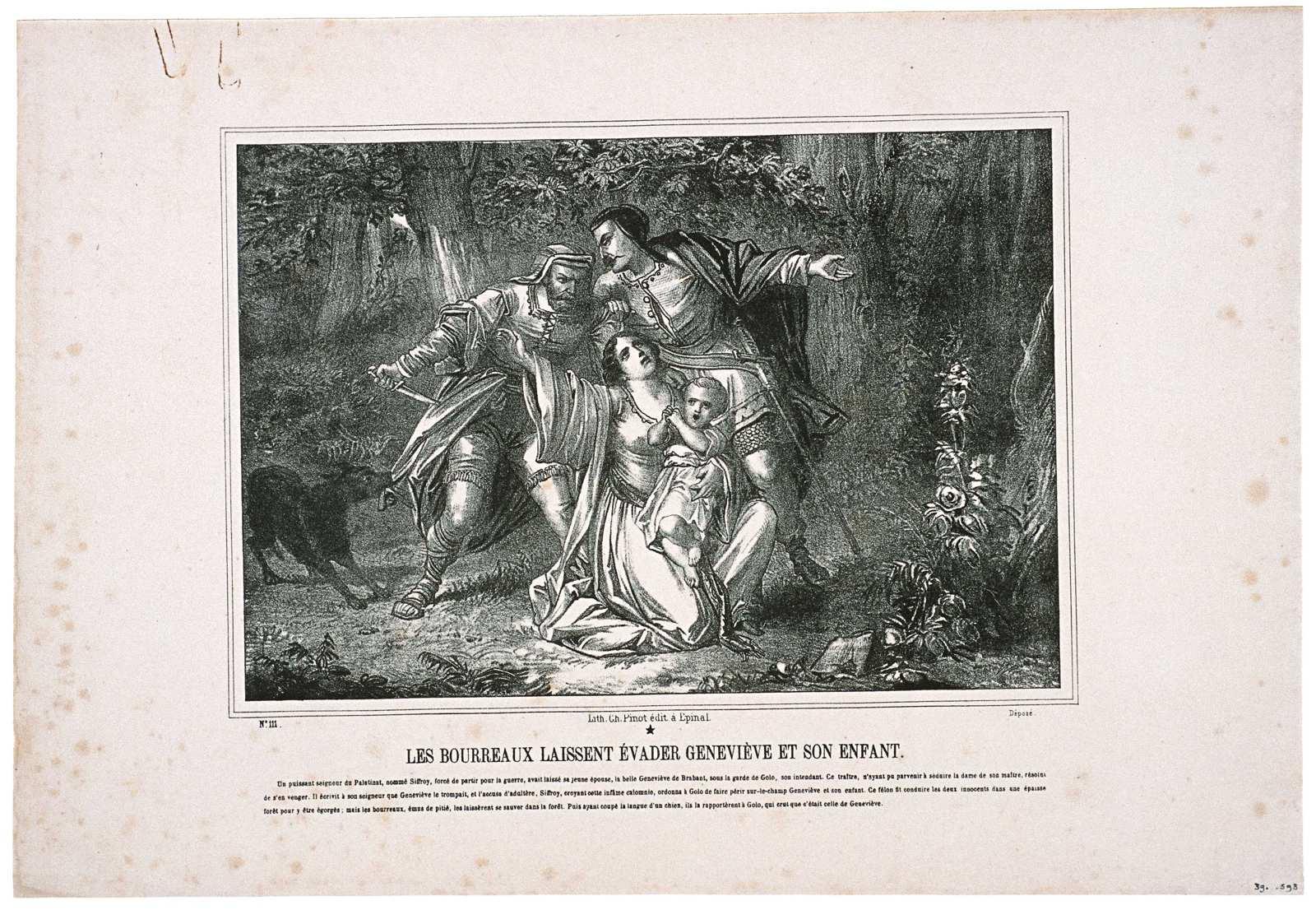 LES BOURREAUX LAISSENT EVADER GENEVIEVE ET SON ENFANT. / N°.111. (titre inscrit)