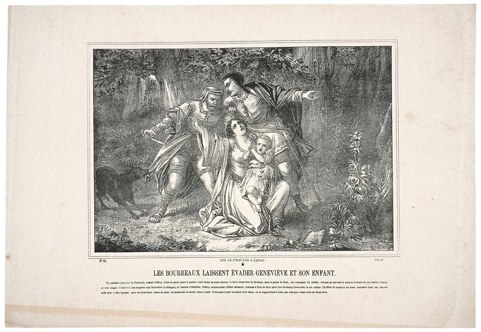 LES BOURREAUX LAISSENT EVADER GENEVIEVE ET SON ENFANT. / N°.111. (titre inscrit)