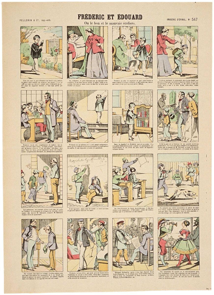 FREDERIC ET EDOUARD / Ou le bon et le mauvais écoliers. (titre inscrit)