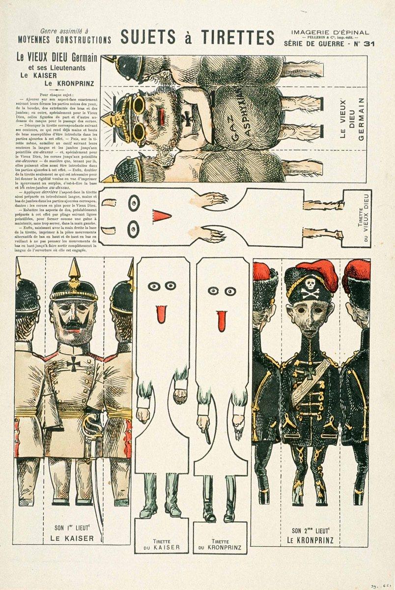 SUJETS à TIRETTES / Le VIEUX DIEU Germain / et ses Lieutenants / Le KAISER / Le KRONPRINZ (titre inscrit)
