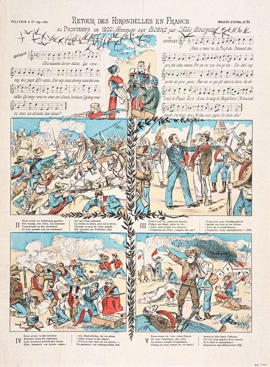 RETOUR DES HIRONDELLES EN FRANCE / au PRINTEMPS DE 1900 : Hommage aux BOERS par l'Abbé Bourguin (titre inscrit)