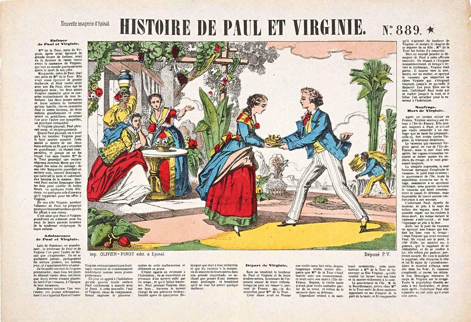 HISTOIRE DE PAUL ET VIRGINIE. N°.889. (titre inscrit)