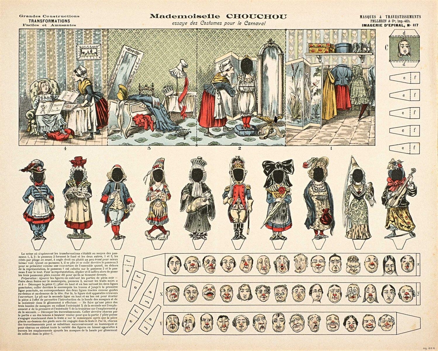 Mademoiselle CHOUCHOU / essaye des costumes pour le carnaval (titre inscrit)