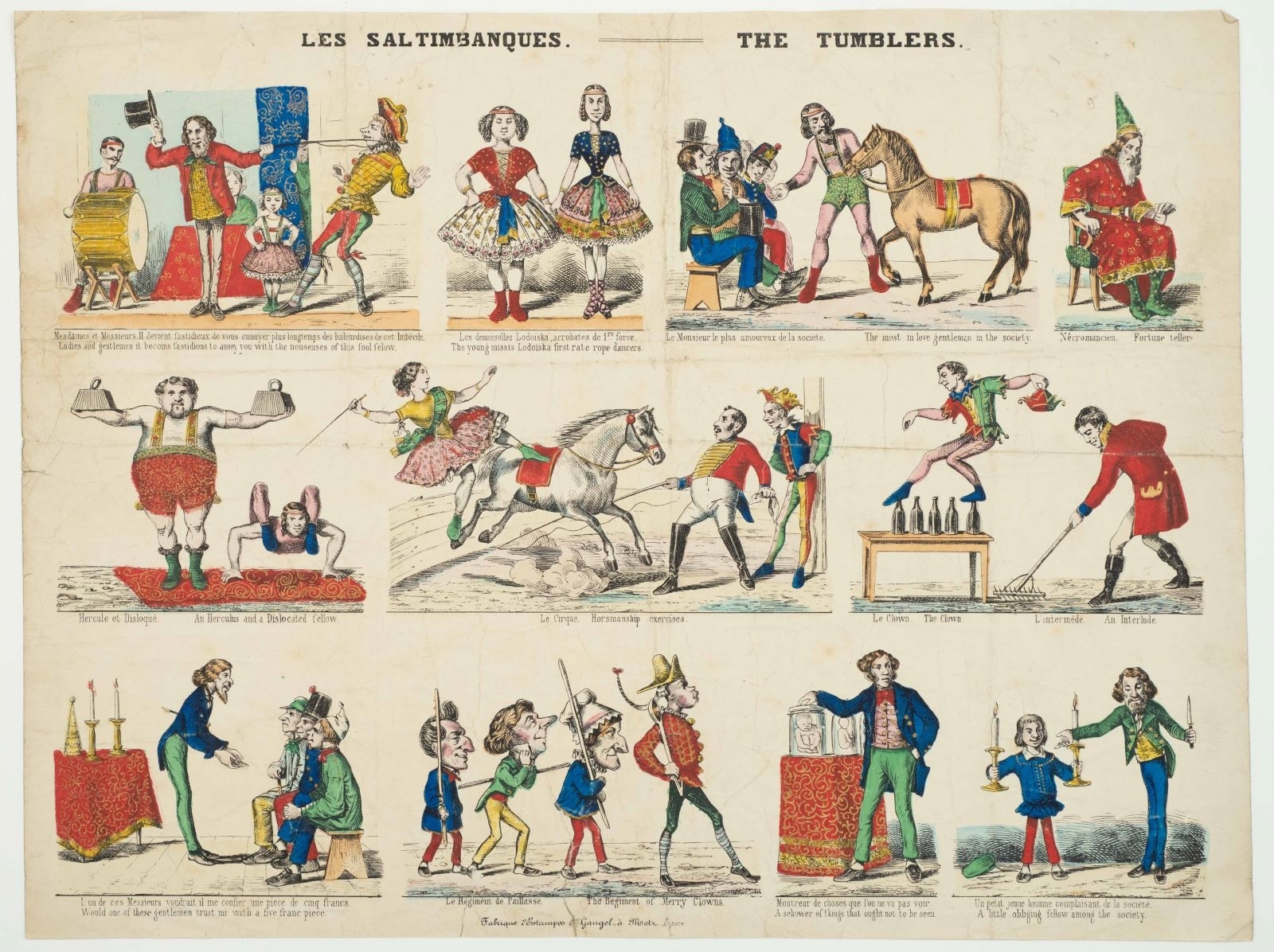 LES SALTIMBANQUES. - THE TUMBLERS. (titre inscrit fr., angl.)