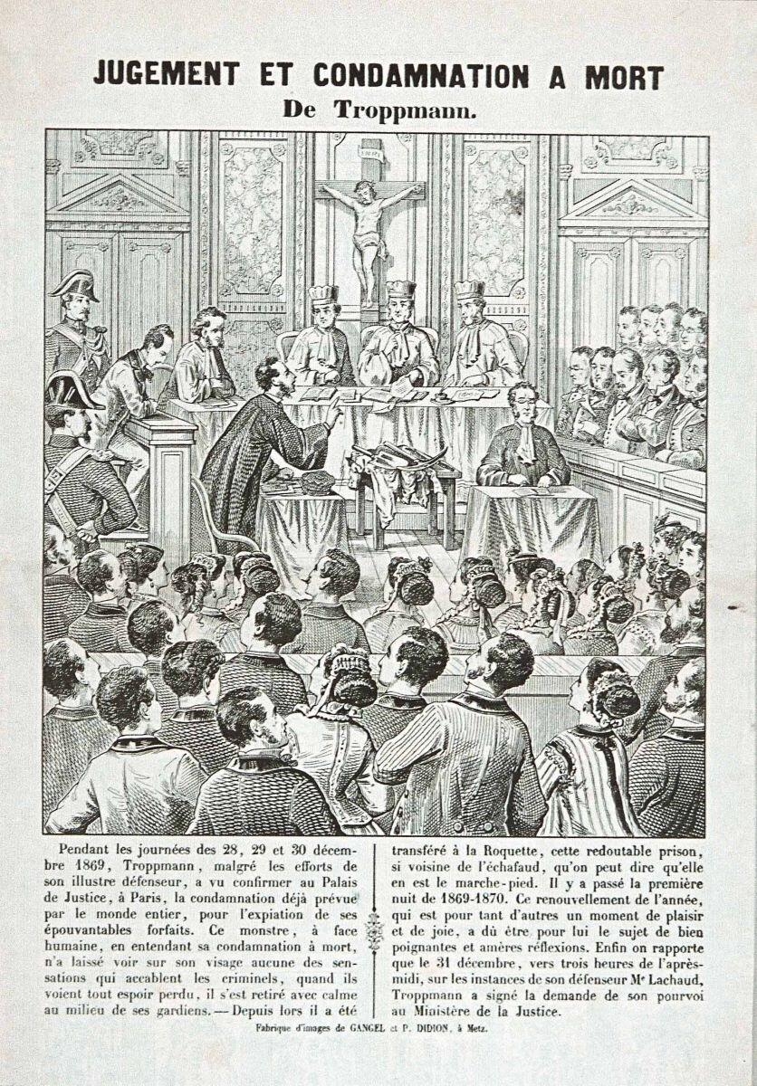 JUGEMENT ET CONDAMNATION A MORT / De Troppmann. (titre inscrit)