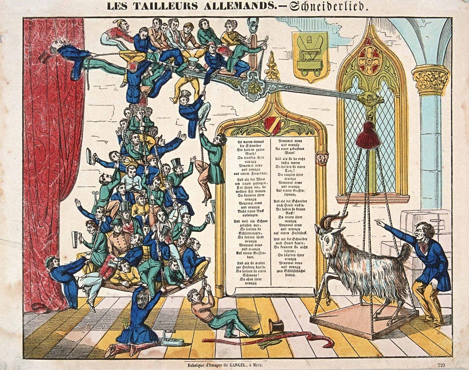 LES TAILLEURS ALLEMANDS. 329 (titre inscrit fr., all.)