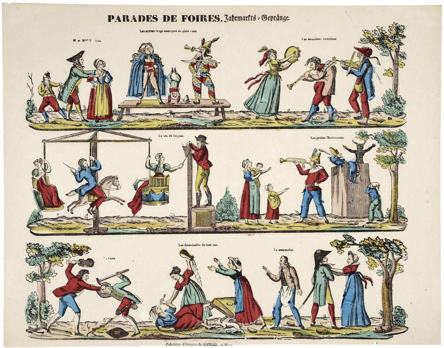 PARADES DE FOIRES. 14 (titre inscrit fr., all.)